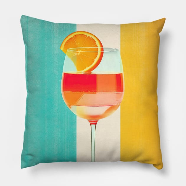 Aperol Spritz Cocktail on Summer Pillow by HeyDesignCo