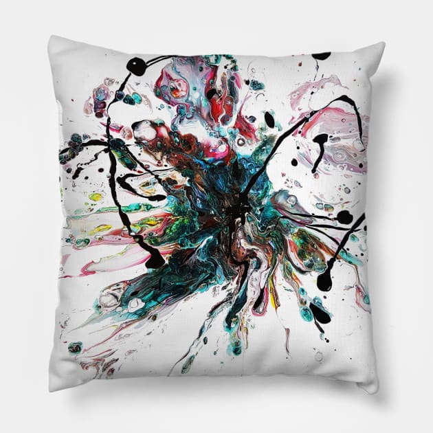 Abstract flower bright emotions fluid Pillow by Nastya Li