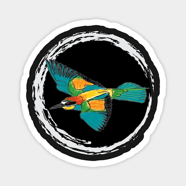 Nice Artwork showing an European Bee-Eater in Flight IV Magnet by JDHegemann