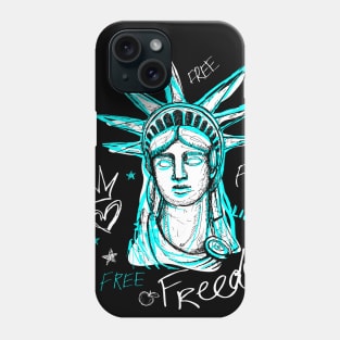 New York City, American liberty, freedom. Cool t-shirt quote trendy street art Phone Case