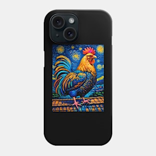 Rooster in starry night Phone Case