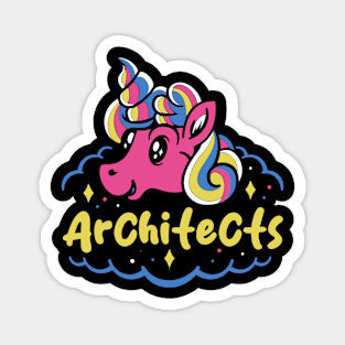 architects and the naughty unicorn Magnet