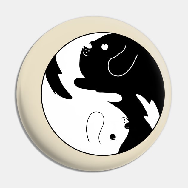 Yin and Yang Dogs Pin by alisadesigns