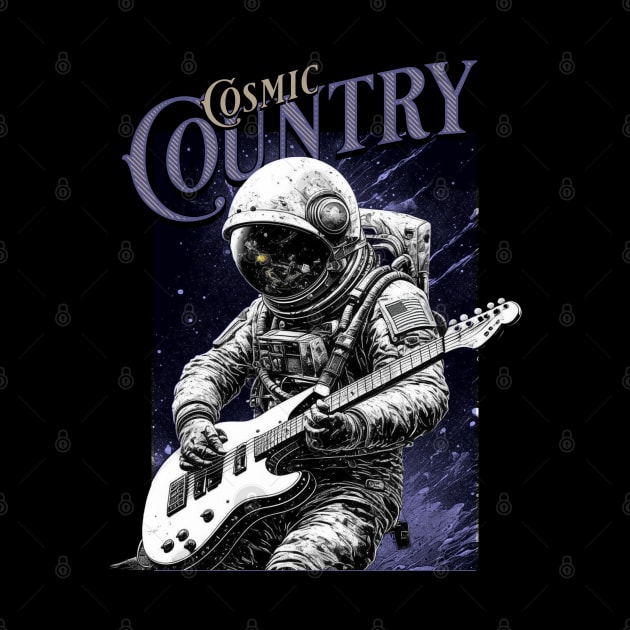 Cosmic Country Astronaut Guitar Space by GypsyBluegrassDesigns