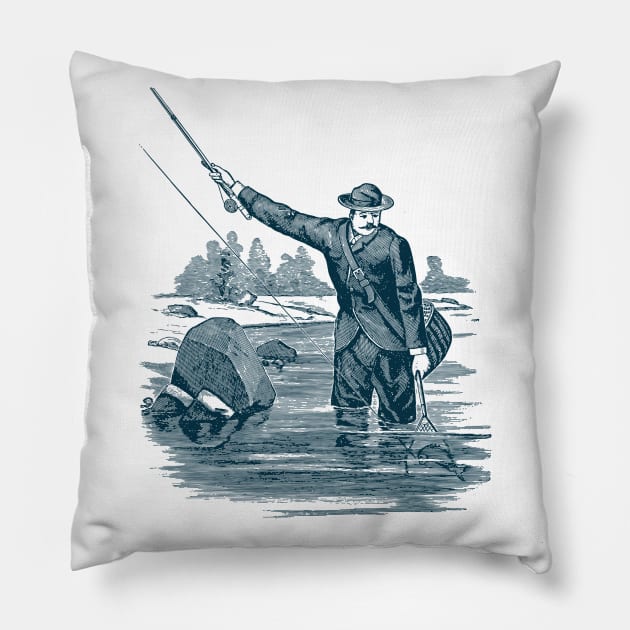 Fishing / Vintage Fisherman / Fishing Design / Fishing Lover / Fisherman gift / Sport Fishing Pillow by Redboy