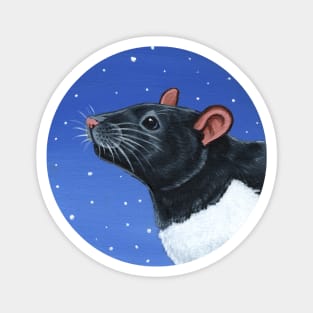 Black Hooded Rat Magnet