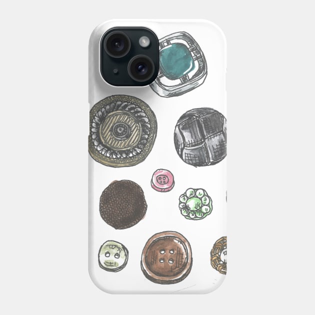 Button Collection Phone Case by marianasantosart