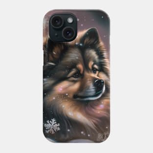 Finnish Lapphund In Winter Magic Phone Case