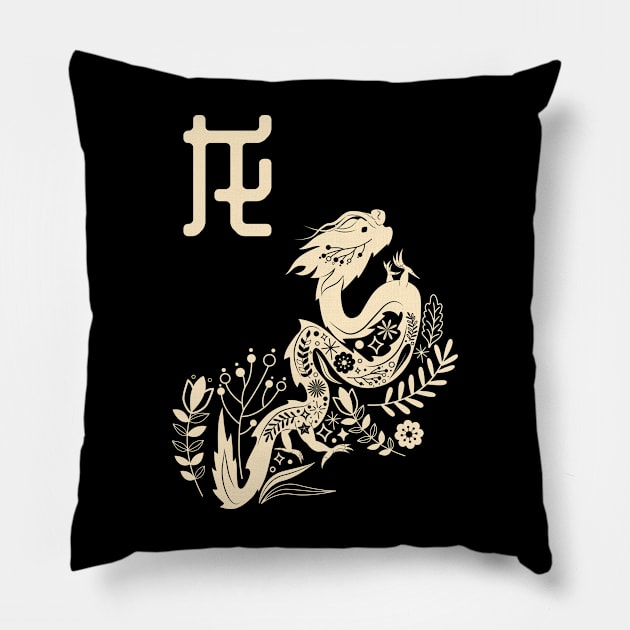 Born in Year of the Dragon - Chinese Astrology - Draco Zodiac Sign Pillow by Millusti