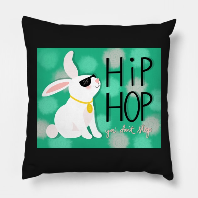 Hip Hop Ya Don't Stop Bunny Pillow by RuthMCreative