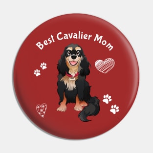 Best Black and Tan Cavalier Mom Pin