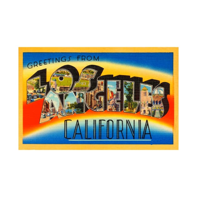 Greetings from Los Angeles, California - Vintage Large Letter Postcard by Naves