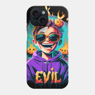 Evil halloween pumpkin boy Phone Case