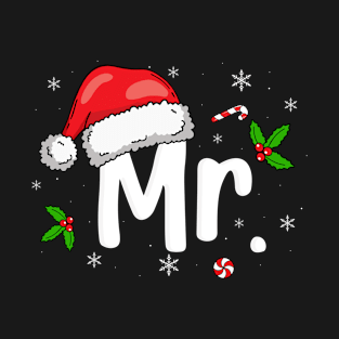 Mr and Mrs Claus Couples Christmas Pajamas Santa Family Xmas T-Shirt