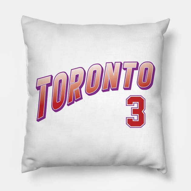 Retro Toronto Number 3 Pillow by Cemploex_Art