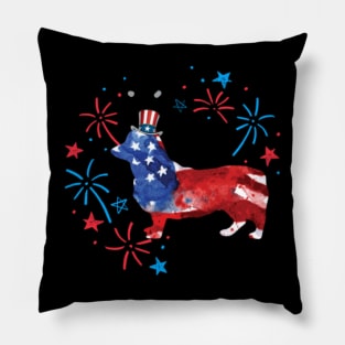 Corgi Uncle Sam Hat 4Th Of July Pillow