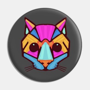 Geometric Cat Big Nose Pin