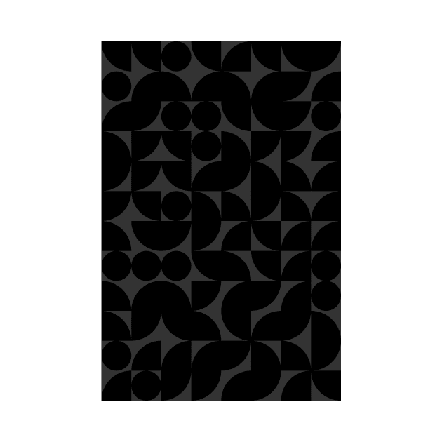 Black Colored Geometric Pattern - Shapes #5 by Trendy-Now