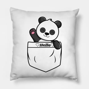 Cute panda popping out of the pocket Pillow