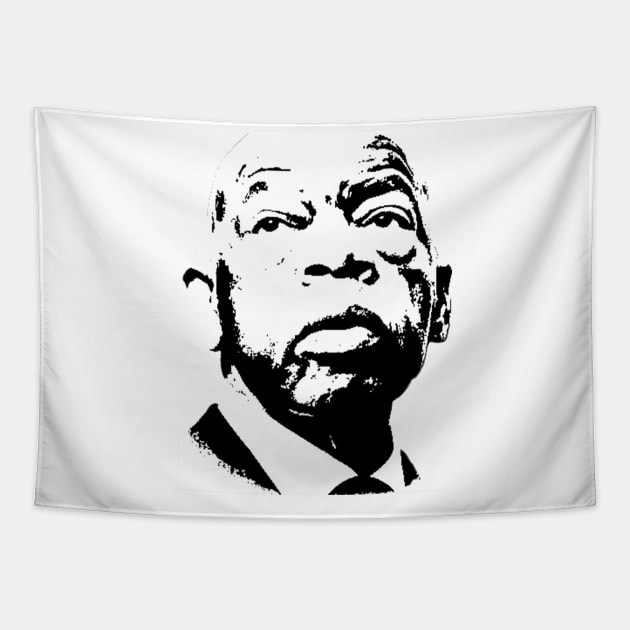 John Lewis pop art portrait Tapestry by phatvo