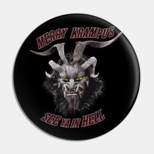 Krampus Merry Christmas Pin