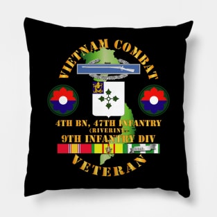 Vietnam Combat Infantry Veteran w 4th Bn 47th Inf  (Riverine) - 9th ID SSI Pillow