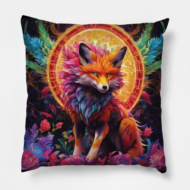 Fox Futuristic Pillow by nonagobich