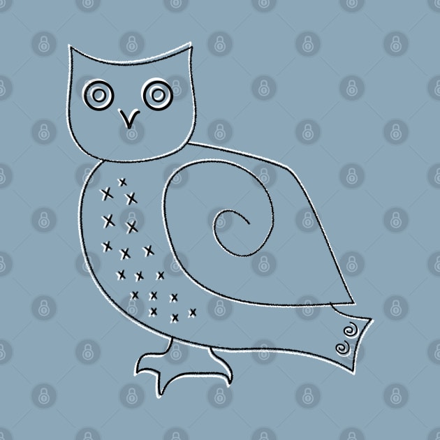 Simple Snowy Owl Line Drawing by NaturalDesign