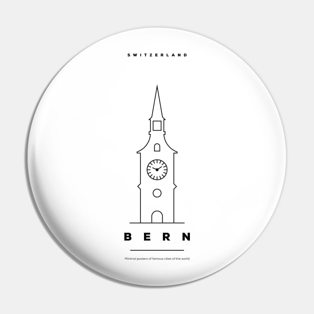 Bern Minimal Black Line Design Pin by kursatunsal