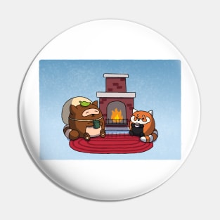 Potato Tanuki Cozy Fireplace ~ Pin