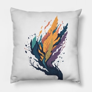 Abstract tree with colorful leaves. Pillow