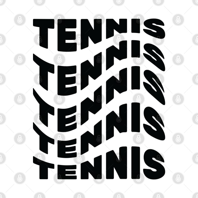 Tennis, Word Repeat, Wave Style by TeeFusion-Hub