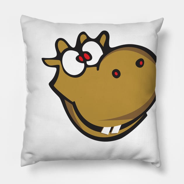 Cute Hippos Head Pillow by imdesign