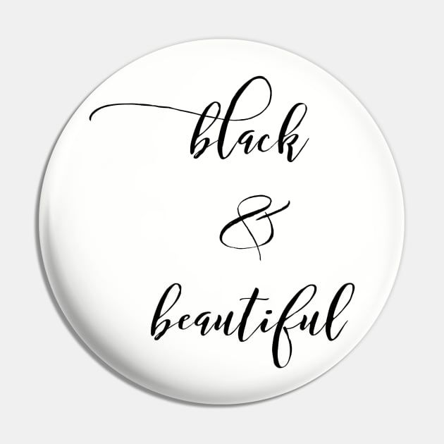 Black & Beautiful | African American | Black Lives Pin by UrbanLifeApparel