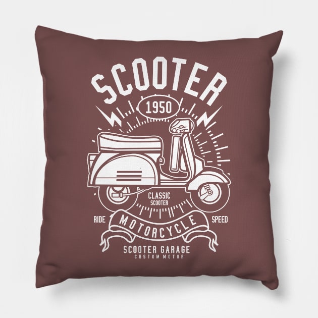 The scooter rider Pillow by Superfunky