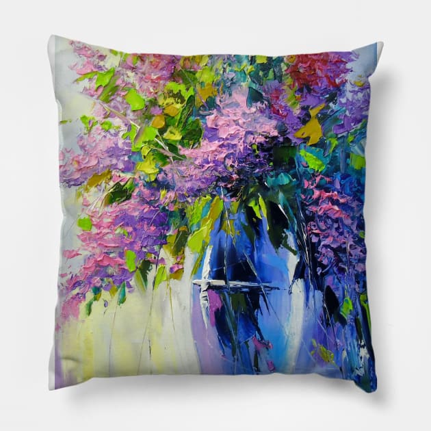 Bouquet of lilac Pillow by OLHADARCHUKART