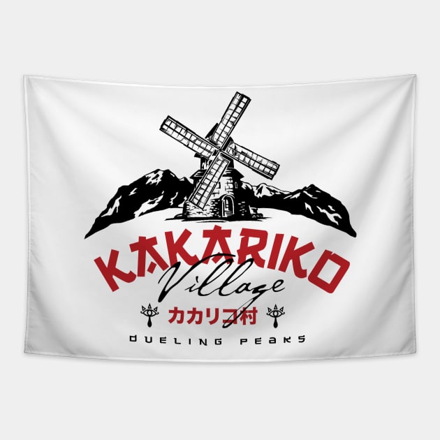 Kakariko Village Tapestry by MindsparkCreative