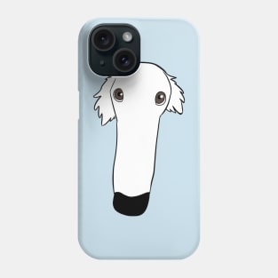 Borzoi dog cute face - the long nose dog Phone Case