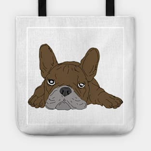 Brown french bulldog Tote