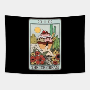 Funny food tarot card with ice cream Tapestry