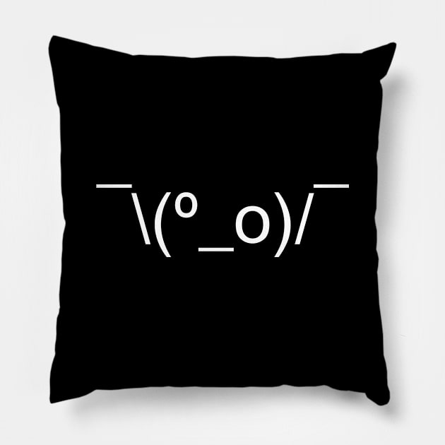 I Dunno LOL Emoticon ¯\(º_o)/¯ Japanese Kaomoji Pillow by tinybiscuits