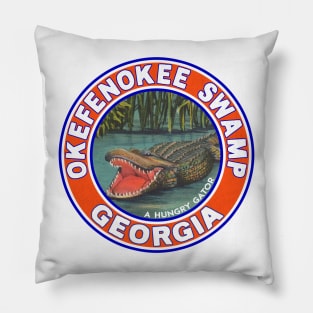 Okefenokee Swamp Georgia Vintage Alligator Gator Travel Pillow