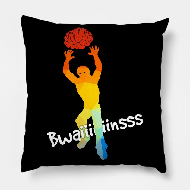 bwainnnssss! funny zombie design for you zombie fans out there Pillow by kamdesigns