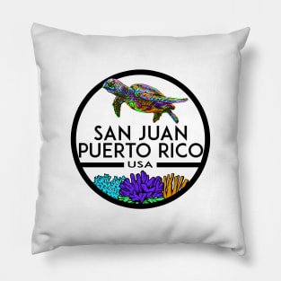 San Juan Puerto Rico Beach Sea Turtle Pillow