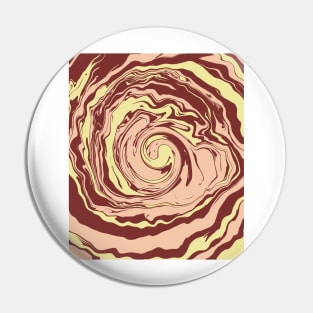 Boho Liquid Swirls Retro Pattern Pin