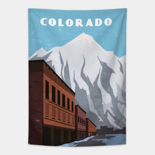 Colorado, USA.Retro travel poster Tapestry