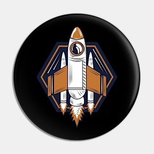 Space shuttle rocket spaceship vector illustration Pin