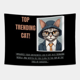 Top Trending Cat! Motivational and Inspirational Quote Tapestry