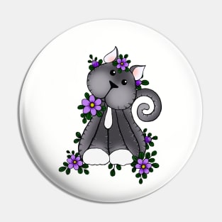 Lovely Kitty Cat Playing in the flowers Pin