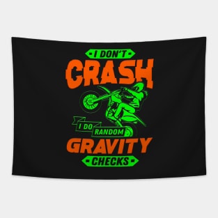 Funny Random Gravity Checks Motocross & Dirt Bike Tapestry